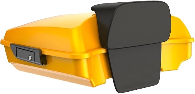 Advanblack Road Glide Tour Trunk Pack Hightail Yellow Pearl Razor Tour Trunk Pack Backrest Pad for '97-'25 Harley Touring Road King Street Glide Electra Glide CVO models
