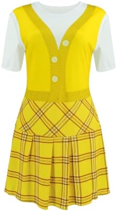 EDAUWAE Women's Halloween 90s Schoolgirls Costume Dresses Plaid Blazer Skirt Uniform Cosplay Deluxe Costumes Skirt
