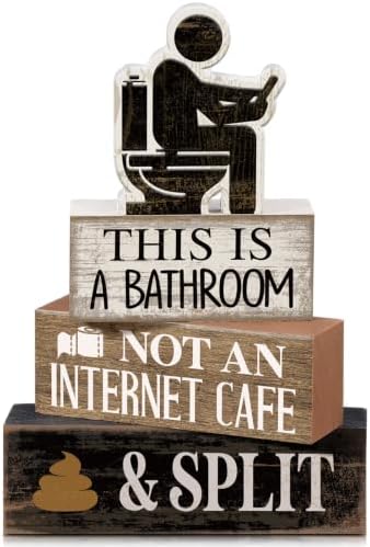Moucuny 4 Pcs Funny Bathroom Sign, This Is A Bathroom Not An Internet Cafe
