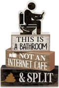 Moucuny 4 Pcs Funny Bathroom Sign, This Is A Bathroom Not An Internet Cafe