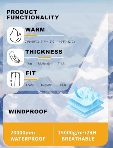 GSOU SNOW Mens Womens Baggy Snowboard Pants Snow Ski Reflective Waterproof