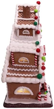 Kurt S. Adler 13-Inch Gingerbread Cookie 3-Layered LED House (GBJ0016)