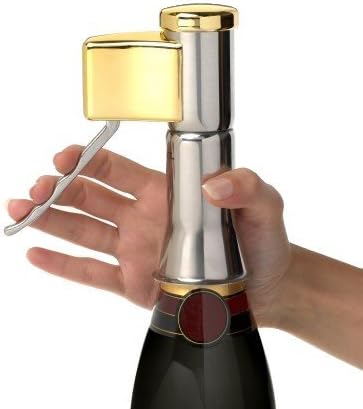Champagne Bottle Opener. Open your bottles with this One-hand corkscrew. Elegant, original and easy to use. Stainless steel with golden details. (Model Gold)