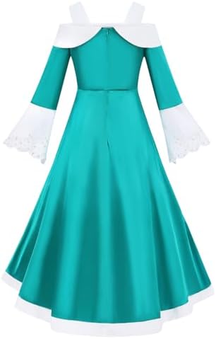 Girls Galaxy Princess Costume Kids Teal Maxi Dress with Accessories Set