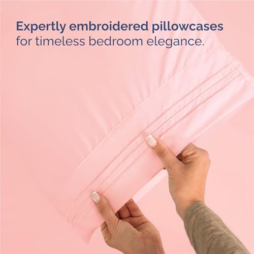 Full Size 4 Piece Sheet Set - Comfy Breathable & Cooling Sheets - Baby Pink