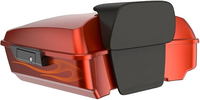 Advanblack 2025 RG Tour Trunk Pack Whiskey Firestorm Chopped Tour Trunk Pack Backrest Pad for '97-'25 Harley Touring Road King Street Glide Electra Glide CVO models