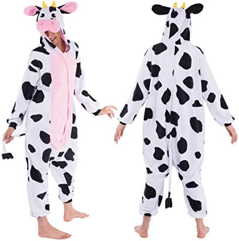Spooktacular Creations Halloween Dalmatian Dragon Cow Costume, Animal Costume Hooded Jumpsuit for Halloween Cosplay Party
