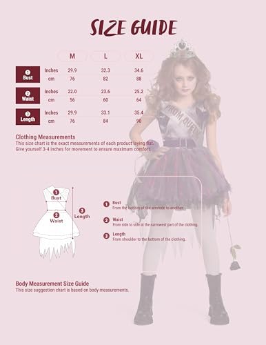 Spooktacular Creations Zombie Prom Queen Costume for Girls, Halloween Costumes for Kids, Zombie Princess Outfit for Girls