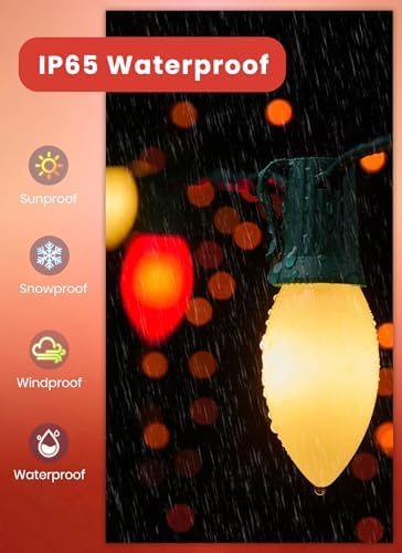 Vintage Christmas Lights Outdoor, 150Ft C9 String Lights with 75 LED Bulbs