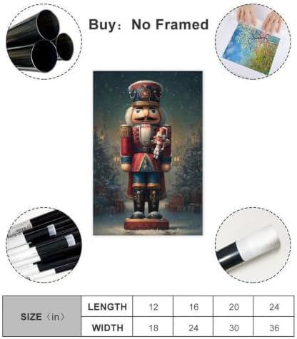 JDBeehpy Big &Small Nutcracker Soldier Canvas Prints Unframed 16x24inch