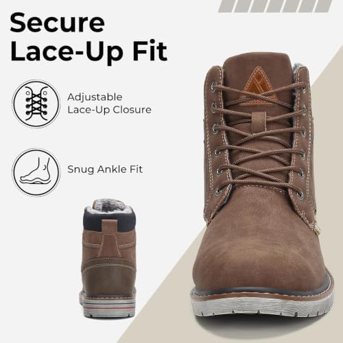 Mishansha Men's Waterproof Snow Boots, Insulated Winter Hiking Boots