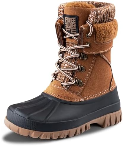 FREE SOLDIER Women's Waterproof Winter Cold Weather Snow Boots for Women Outdoor Fashion Duck Boots Comfortable Insulated