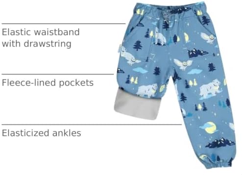 JAN & JUL Cozy-Dry Rain & Snow Pants for Toddlers