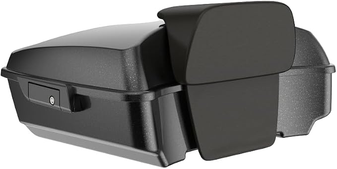 Advanblack Road Glide Tour Trunk Pack Raven Metallic Chopped Tour Trunk Pack Backrest Pad for '97-'25 Harley Touring Road King Street Glide Electra Glide CVO models