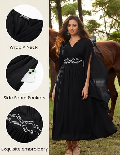 Scarlet Darkness Women's Renaissance Costume V Neck Medieval Fairy Dresses