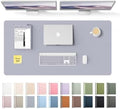 YSAGi Leather Desk Pad Protector, Office Desk Mat, Large Mouse Pad, Non-Slip PU Leather Desk Blotter, Laptop Desk Pad, Waterproof Desk Writing Pad for Office and Home (Soft Lavender,47.2" x 23.6")