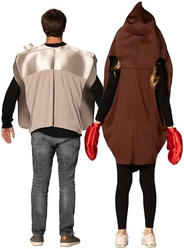 Rasta Imposta Funny Novelty Gag Halloween Costumes, Sh!t Hits the Fan Couples Costume Set, Women and Men, Adult One Size