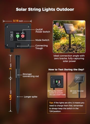 6 Pack 600LED Solar Christmas Lights Outdoor Waterproof, Red 240 FT