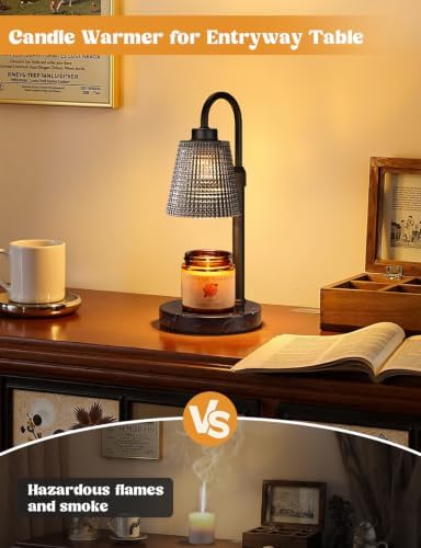 Marble Black Candle Warmer Lamp with Timer Home Decor Gifts for Women