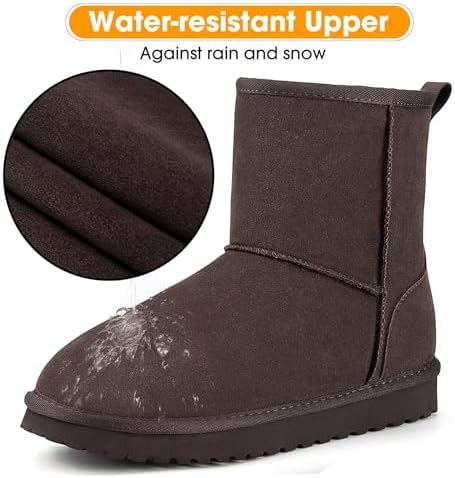 Mishansha Suede Winter Snow Boots for Women Warm Faux Fur Lined Waterproof