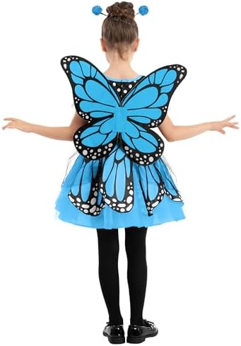Spooktacular Creations Child Girls Butterfly Costume, Toddlers Butterfly Outfit w/Wings Headband for Kids Halloween Parties