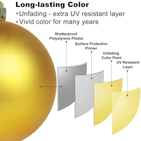 Gold 2.5" Christmas Balls Christmas Tree Decoration Ornaments Shatterproof Hanging Balls for Birthday Halloween Holiday Wedding Decorations Set of 10pcs