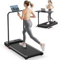 Walking Pad Treadmill for Home - Folding Treadmills with Handle Bar Portable Compact Fold up Indoor Foldable Handles Electric Walk Pads Small Spaces Mini Running Quiet Under Bed Office