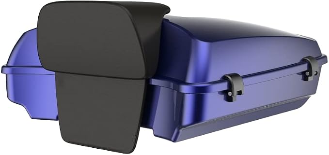 Advanblack Road Glide Tour Trunk Pack Zephyr Blue Razor Tour Trunk Pack Backrest Pad for '97-'25 Harley Touring Road King Street Glide Electra Glide CVO models