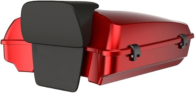 Advanblack 2025 RG Tour Trunk Pack Brilliant Red Razor Tour Trunk Pack Backrest Pad for '97-'25 Harley Touring Road King Street Glide Electra Glide CVO models