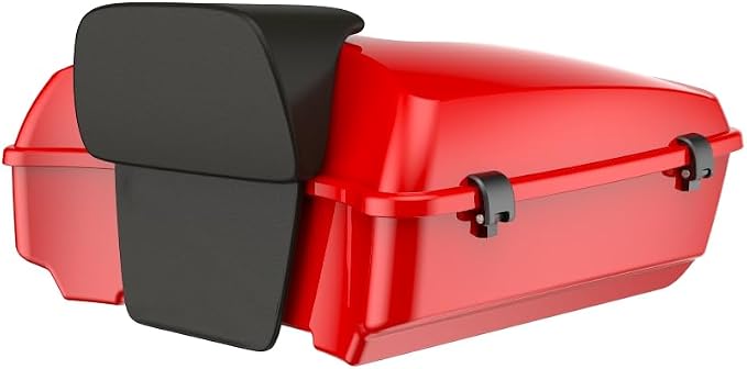 Advanblack Road Glide Tour Trunk Pack Rally Red Chopped Tour Trunk Pack Backrest Pad for '97-'25 Harley Touring Road King Street Glide Electra Glide CVO models
