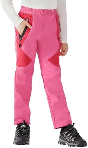 WULFUL Kids Waterproof Snow Ski Pants Boys Girls Outdoor Winter Fleece Hiking Insulated Snowboard Pants