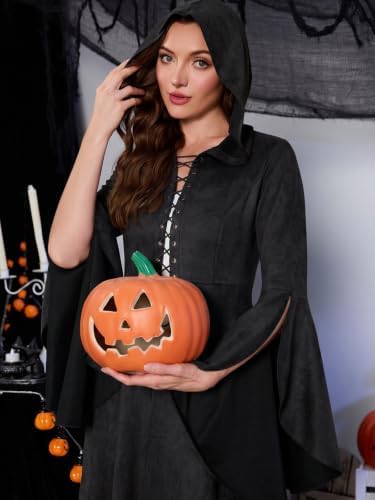 Wenrine Womens Gothic Witch Costume Renaissance Vampire Dress For Halloween