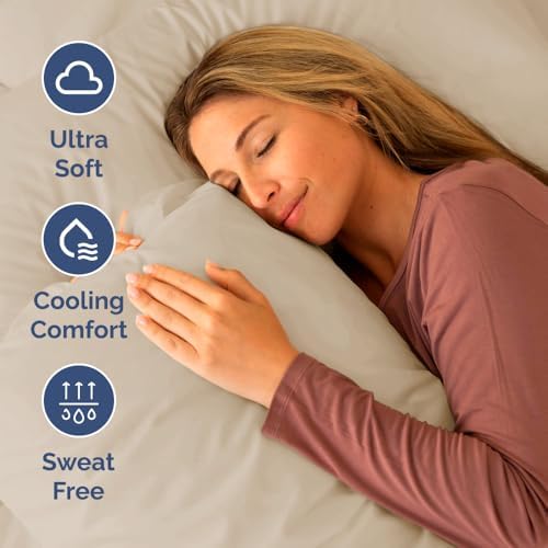 Short Queen Size 4 Piece Bed Sheet Set - RV Short Queen Sheets - Wheat