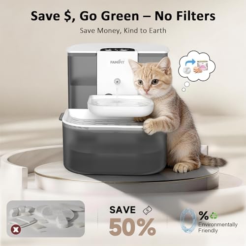 4.5L Automatic Cat Water Fountain, Ceramic Bowl Battery Operated