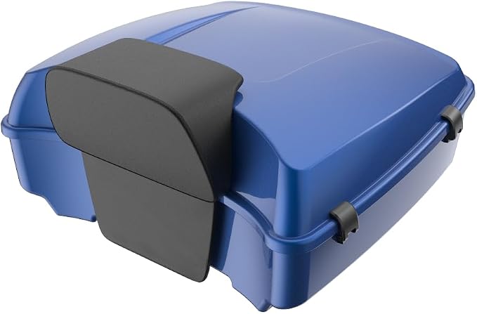 Advanblack Road Glide Tour Trunk Pack Superior Blue Chopped Tour Trunk Pack Backrest Pad for '97-'25 Harley Touring Road King Street Glide Electra Glide CVO models