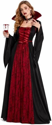 Vampire Costume for Women Gothic Vampire Witch Dress Halloween Adult
