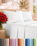 Cal King Size 4 Piece Sheet Set - Comfy Breathable & Cooling Sheets - White