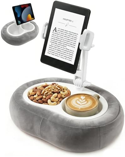 Miledi Tablet Pillow Stand for Bed with 360° Rotating Holder, Gray
