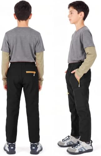 Boys Snow Pants Waterproof Fleece Lined Winter Ski Pants for Kids