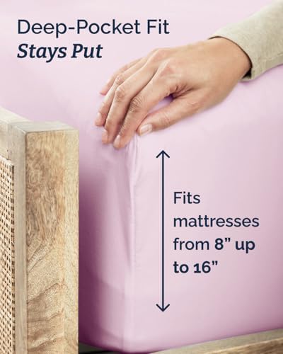 Twin Size 3 Piece Sheet Set - Breathable & Cooling Sheets - Light Pink