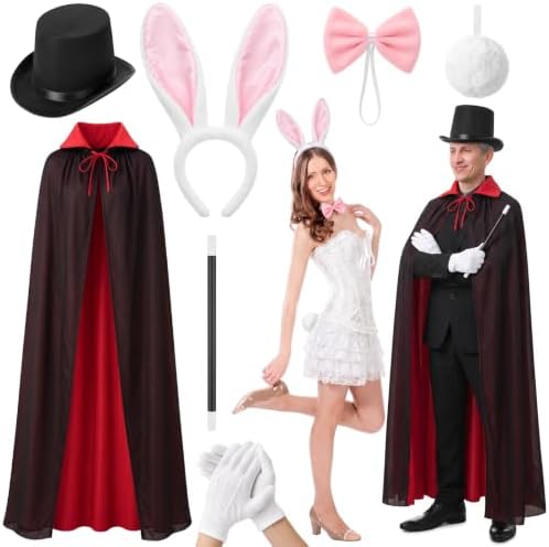 7 Pcs Adult Magician Bunny Costume Set Men Women Halloween Cosplay