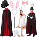 7 Pcs Adult Magician Bunny Costume Set Men Women Halloween Cosplay