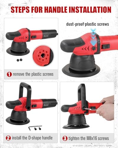 AVID POWER 6" Dual Action Car Buffer Polisher 6-Speed Orbital Polisher Kit