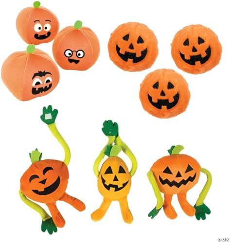 Fun Express Jack-O'-Lantern Halloween Toys, Halloween Plush Bulk 36 Pieces