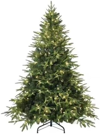 YUNKE 5FT Pre-Lit Artificial Christmas Tree with Warm Lights & Fluffy Tips