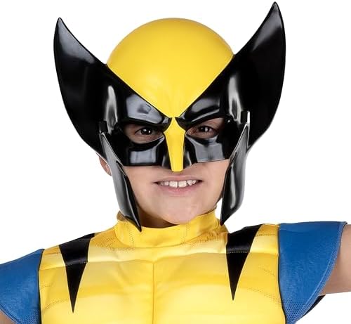 MARVEL Wolverine Official Youth Halloween Costume - Premium Quality Padded Jumpsuit with Plastic Mask