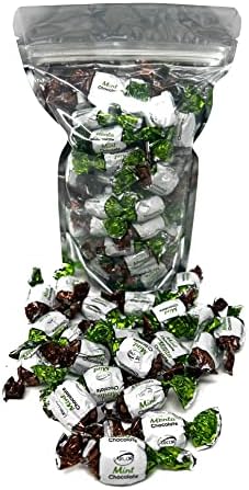 Chocolate Filled Mint Candy, Hard Candies, Vintage Assortment, 1 Lb