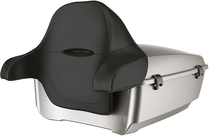 Advanblack Road Glide Tour Trunk Pack Pewter Pearl King Tour Trunk Pack Luggage +Wrap-Around Backrest Pad for '97-'25 Harley Touring Road King Street Glide Electra Glide CVO models