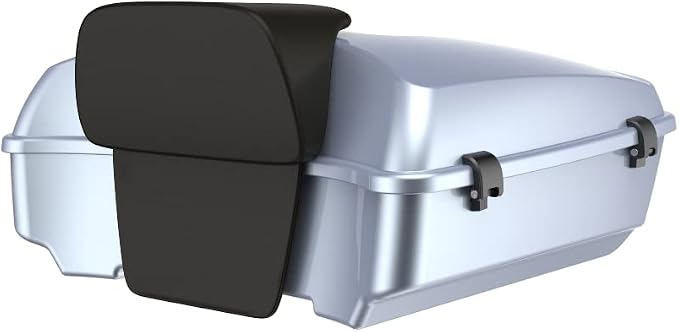 Advanblack Road Glide Tour Trunk Pack Atlas Silver Metallic Chopped Tour Trunk Pack Backrest Pad for '97-'25 Harley Touring Road King Street Glide Electra Glide CVO models