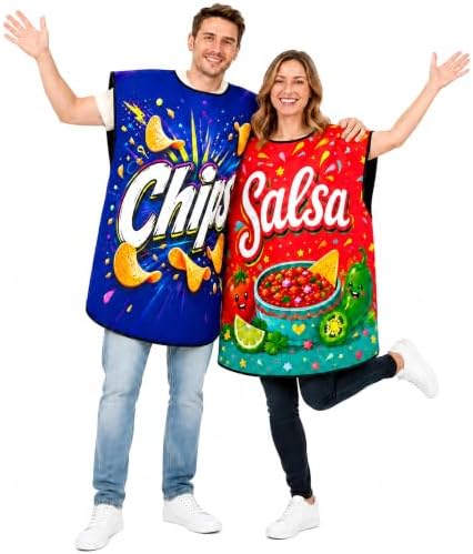 2 Pcs Chips and Salsa Costumes, Funny Halloween Couple Outfits for Adult